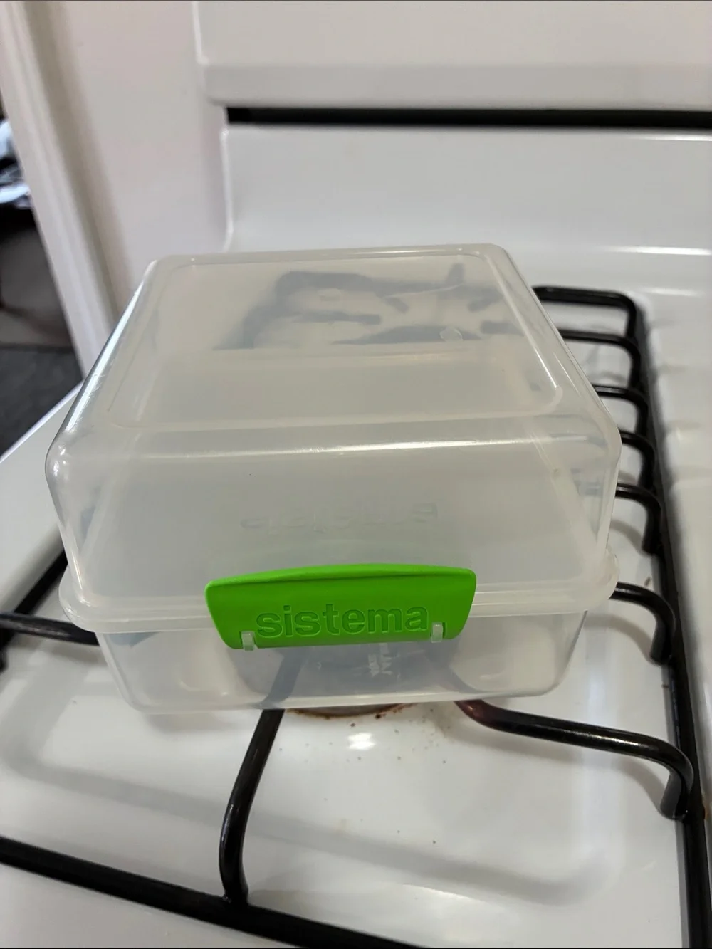 Sistema Clear Food Storage Box with Green Snap Lid made in New Zealand 1-4 lt to